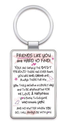 WPL Keyring Inspired Words Keyring - Friends Like You Are Hard To Find - Gift Ideas