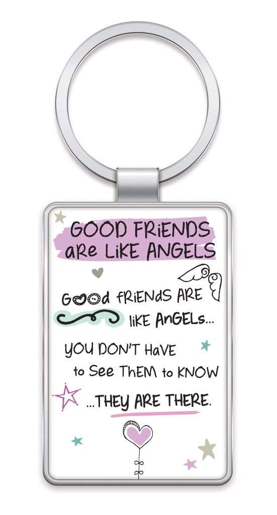 WPL Keyring Inspired Words Keyring - Good Friends Are Like Angels - Gift Ideas