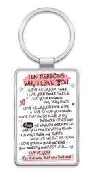 WPL Keyring Inspired Words Keyring - Ten Reasons Why I Love You - Gift Ideas