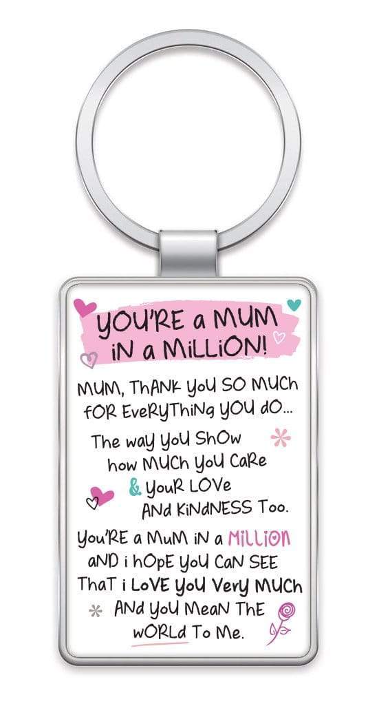 WPL Keyring Inspired Words Keyring - You're A Mum In A Million! - Gift Ideas