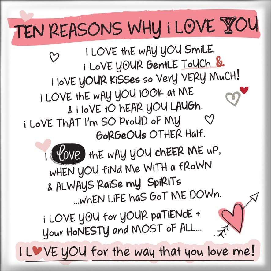 WPL Magnet Inspired Words Magnet - Ten Reasons Why I Love You