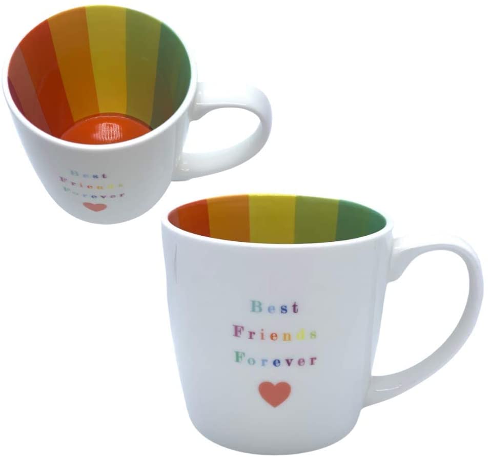 WPL Mug Inside Out Mug With Gift Box - Best Friends Forever (Rainbow)