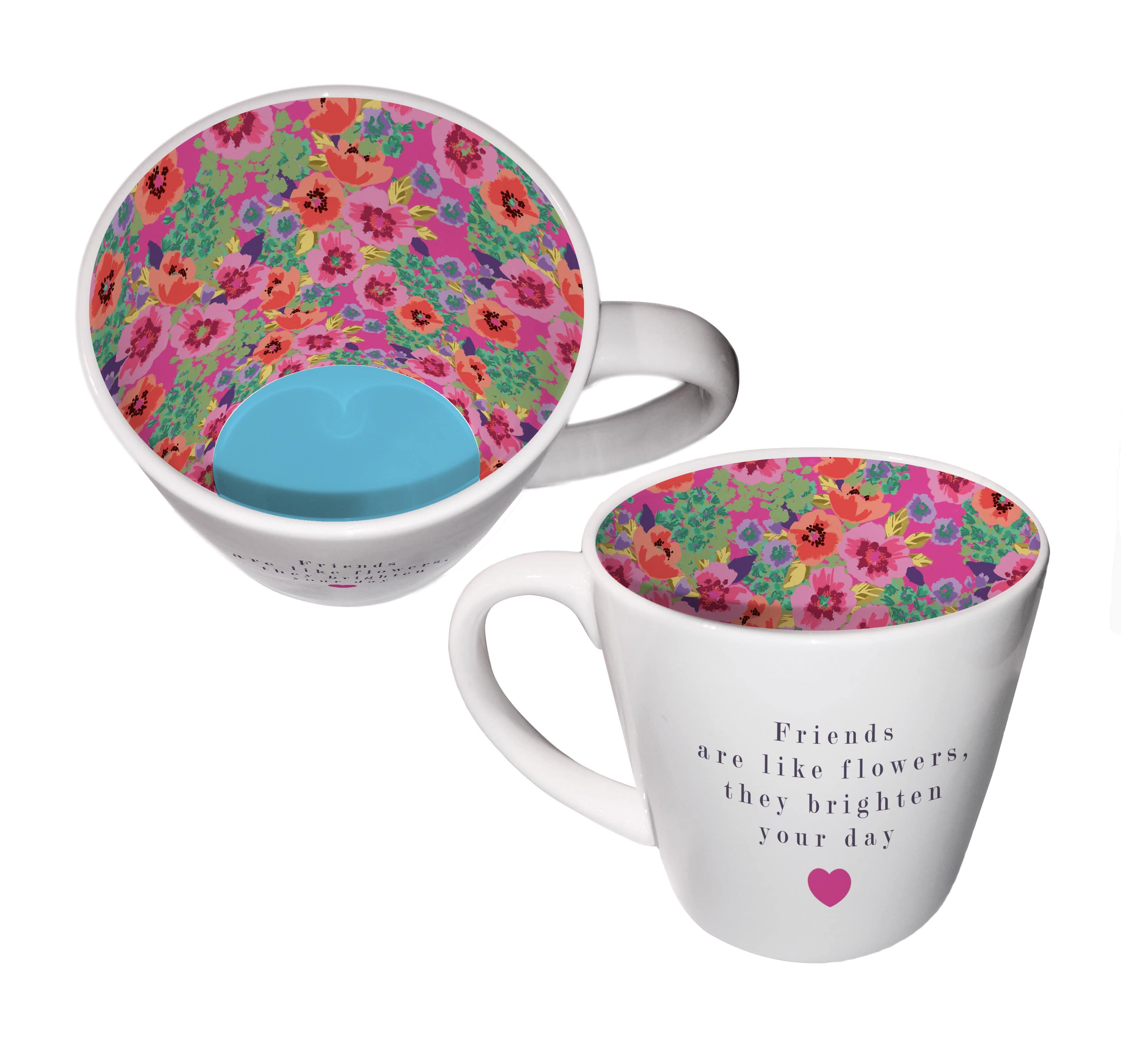 WPL Mug Inside Out Mug With Gift Box - Friends Are Like Flowers