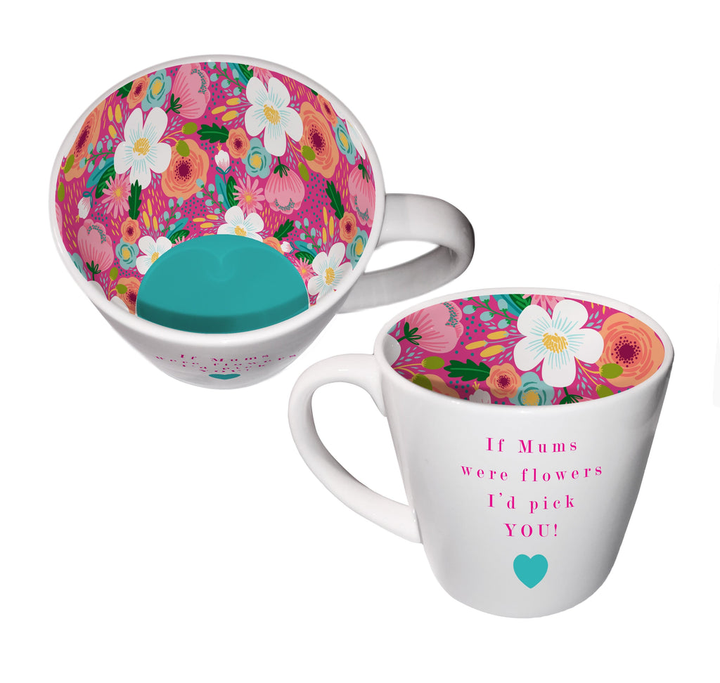WPL Mug Inside Out Mug With Gift Box - Mum (Multi-Flower)
