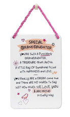 WPL Plaque Inspired Words Plaque - Special Granddaughter Gift Ideas