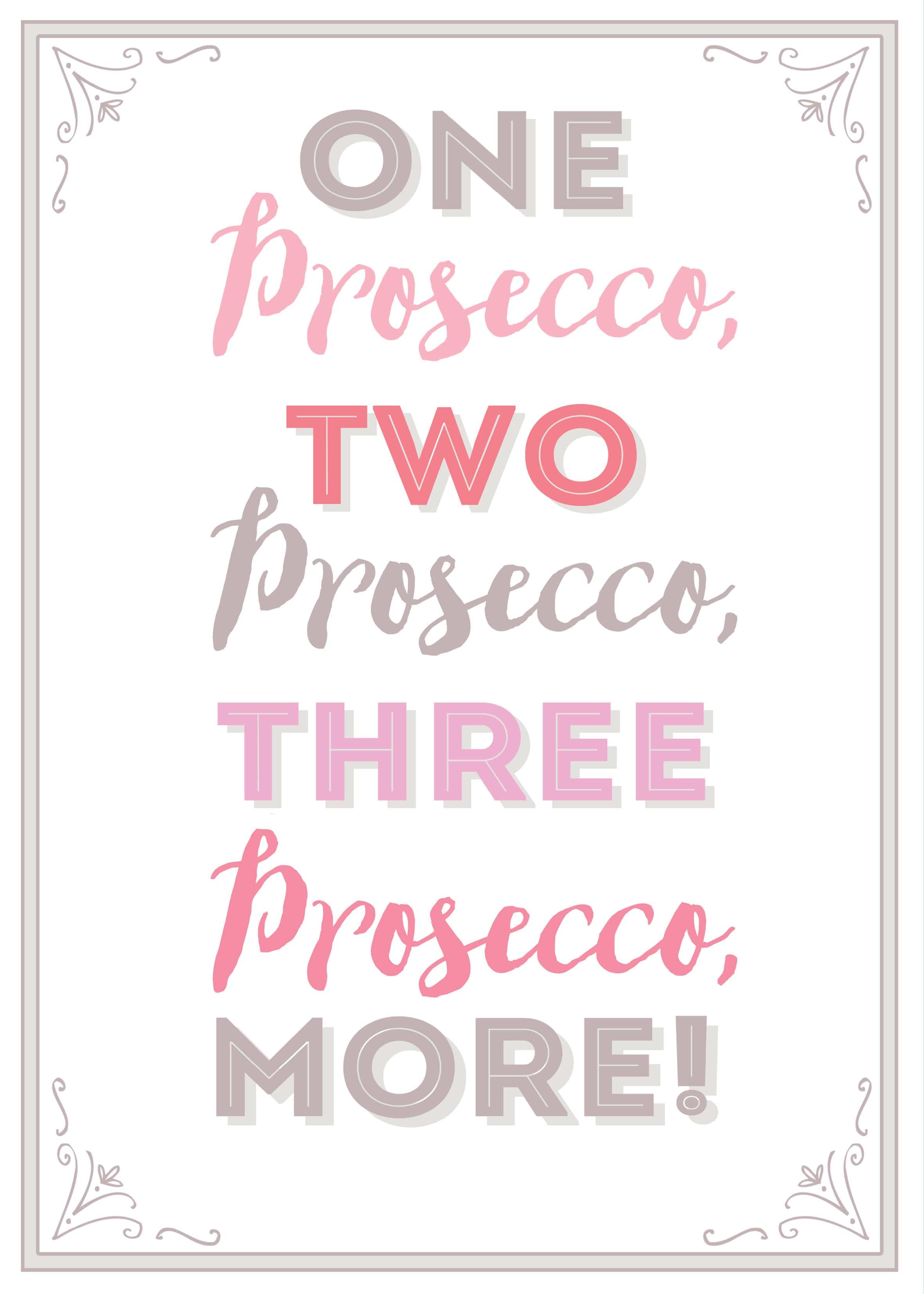 WPL Tea Towel Home & Dry  100% Cotton Tea Towel - One Prosecco Two Prosecco