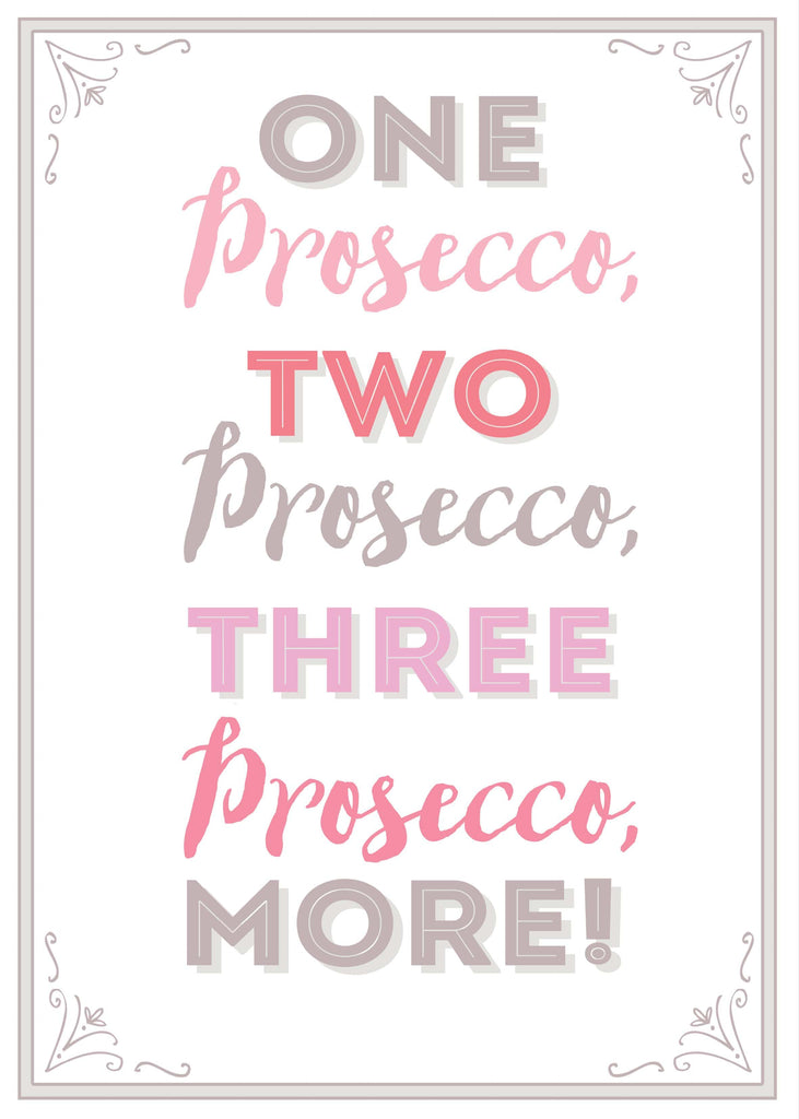 WPL Tea Towel Home & Dry  100% Cotton Tea Towel - One Prosecco Two Prosecco