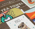 WPL Tea Towel Home & Dry  100% Cotton Tea Towel - Pugs And Kisses