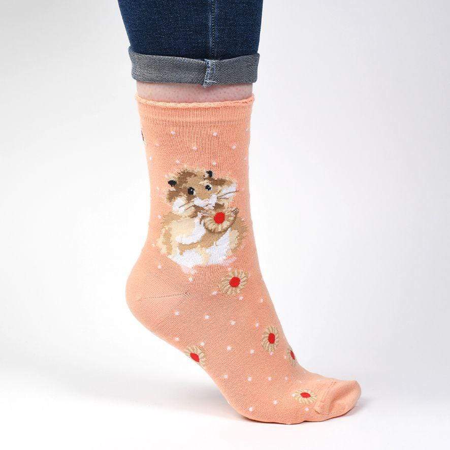 Wrendale Designs Socks Wrendale Bamboo Socks - Hamster 'Diet Starts Tomorrow' - Orange