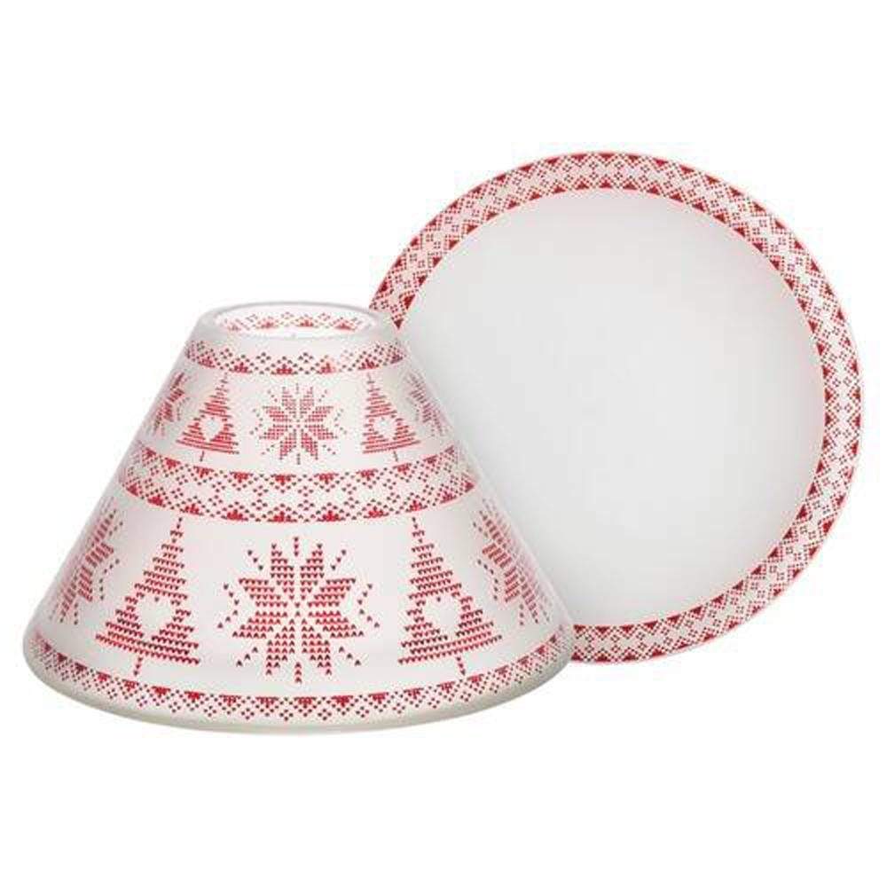 Yankee Candle Large Shade & Tray Yankee Candle Red Nordic Frosted Glass - Large Shade & Tray