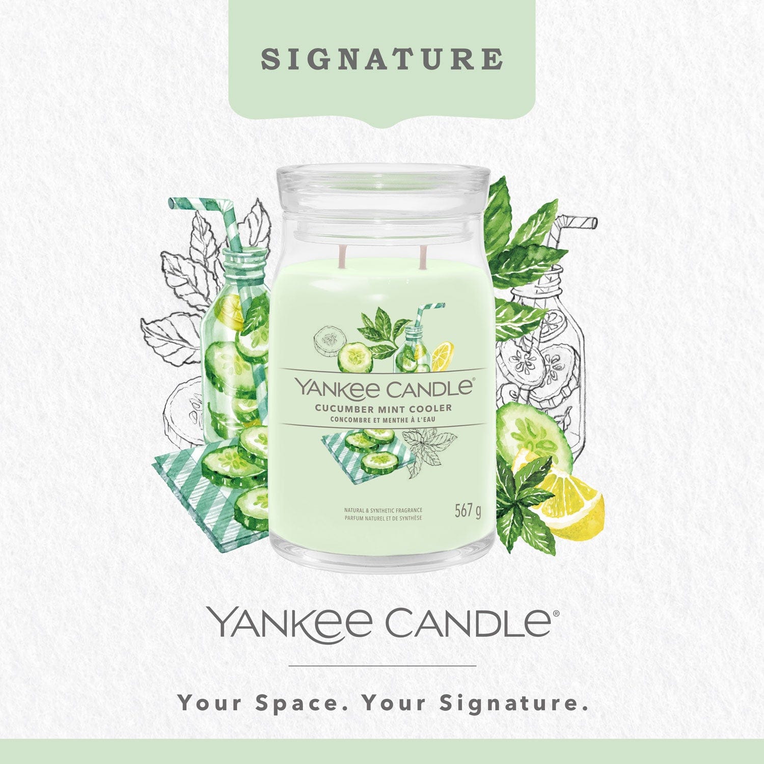 Yankee Candle Signature Large Candle Yankee Candle Signature Large Jar  - Cucumber Mint Cooler