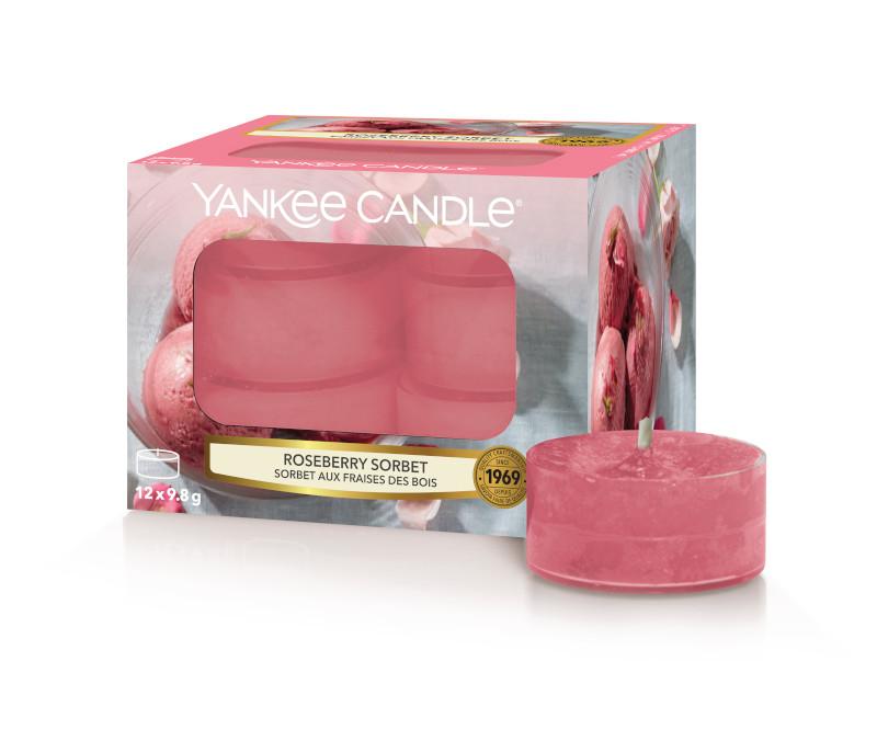 Yankee Candle Tea Lights Yankee Candle Pack of 12 Tea Light Candles - Roseberry Sorbet