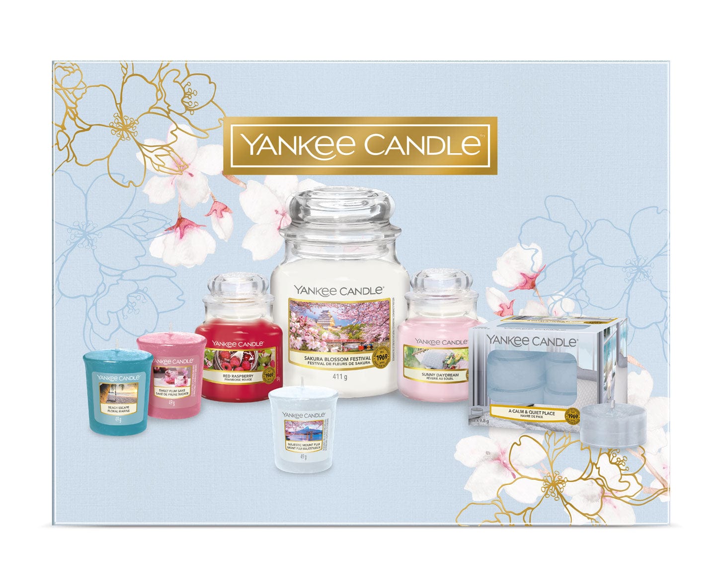 Yankee Candle Yankee Candle Gift Set Yankee Candle Wow Mother's Day Gift Set - 1 Medium Jar, 1 Small Jar, 3 Votives & 12 Tea Lights