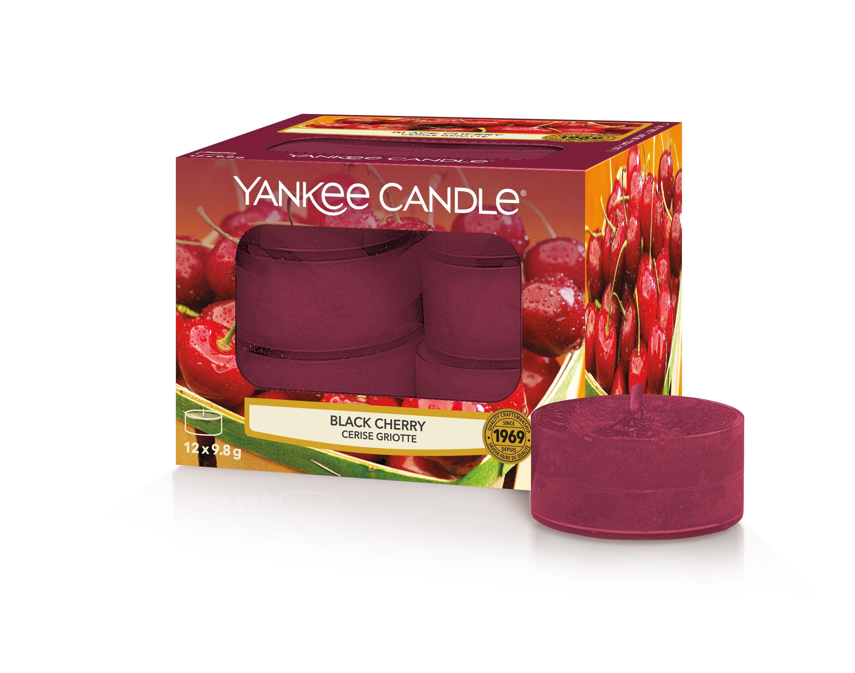 Yankee Candle Yankee Candle Yankee Candle Pack of 12 Tea Light Candles - Black Cherry
